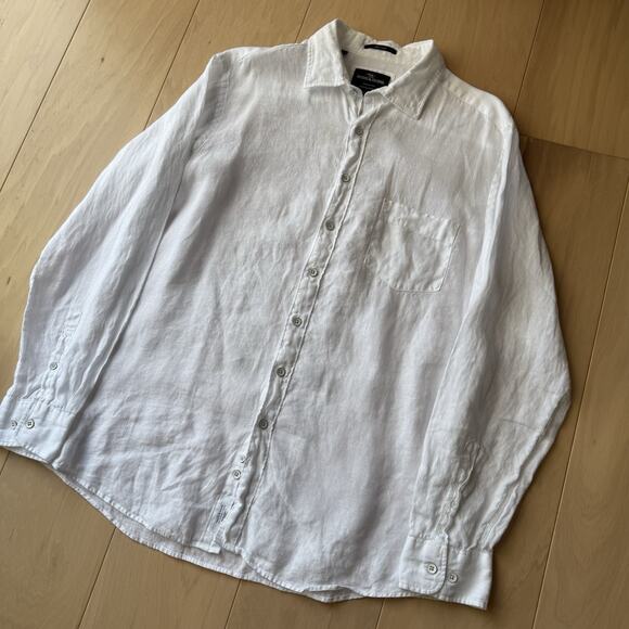 Rodd & Gunn Linen Shirt XL White Collared Button Up Minimalist New York Party - Picture 10 of 10